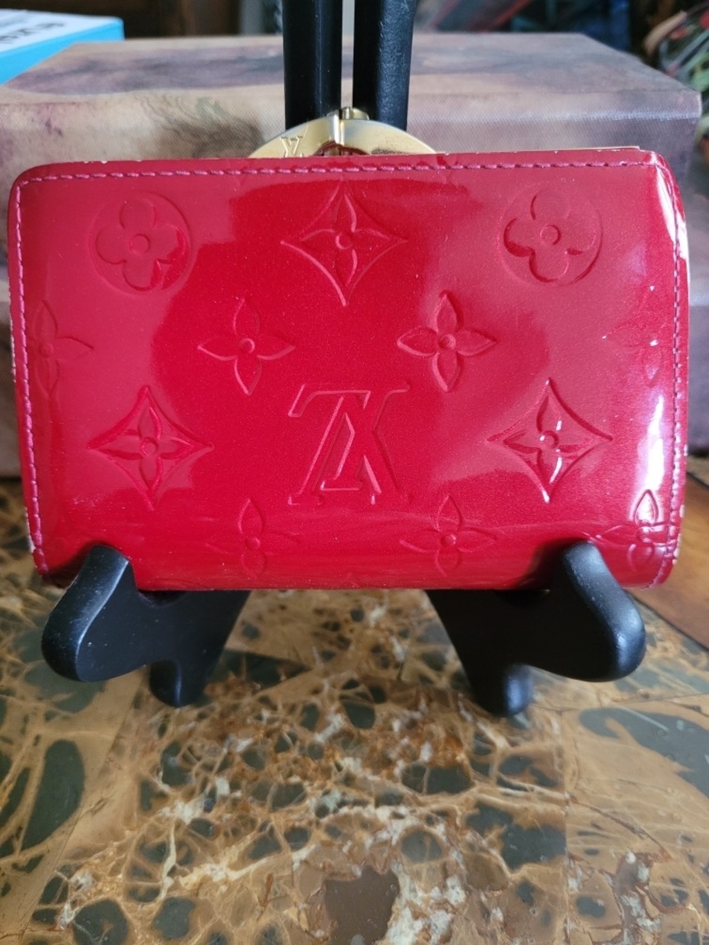 Louis Vuitton Red Vernis Compact Wallet - Picture 2 of 9